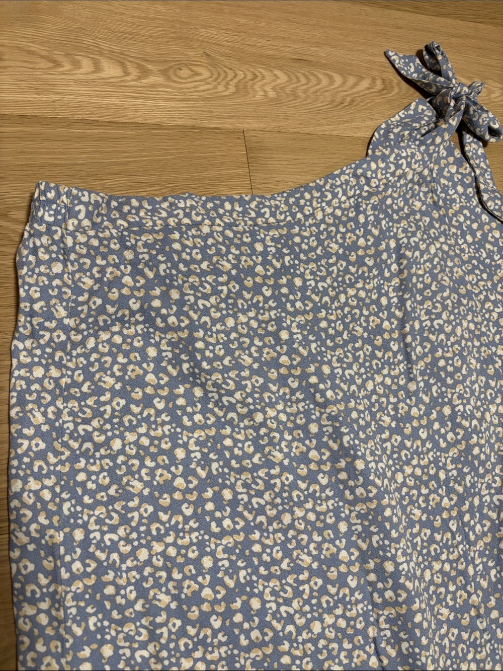 Urban Romantics (L) Tie Waist Cottagecore Wrap Skirt Boho Patterned Blue Midi - Picture 5 of 14